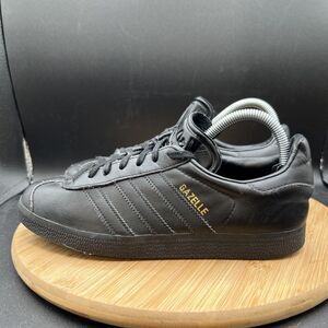 Adidas Mens Size 7 Gazelle Triple Black Leather Sneakers BB5497 Shoes
